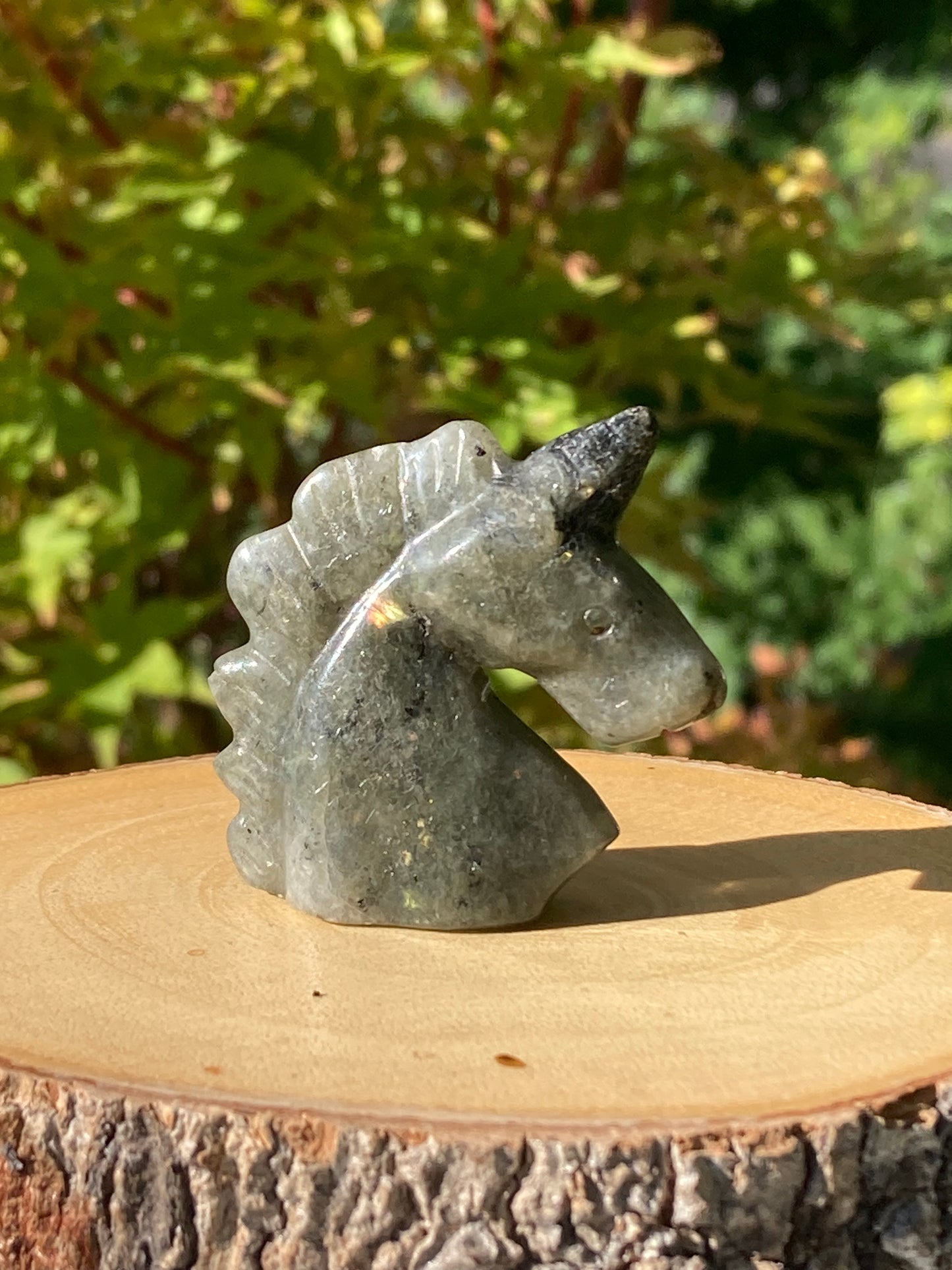 Labradorite Unicorn Carving