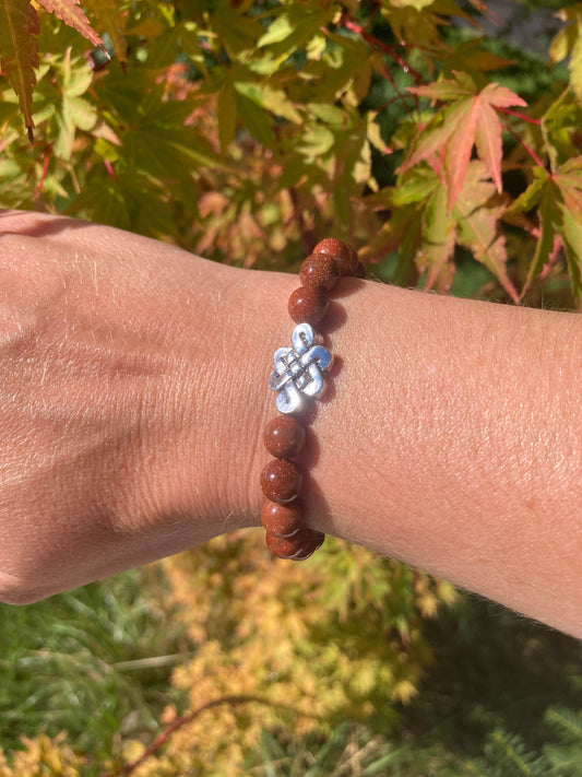 Gold Sandstone Charm Bracelet