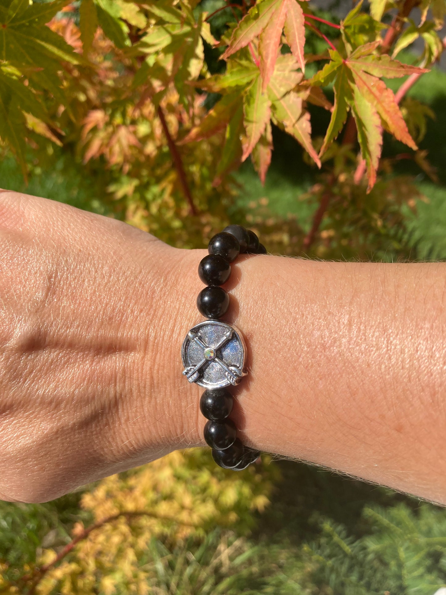 Black Obsidian Charm Bracelet