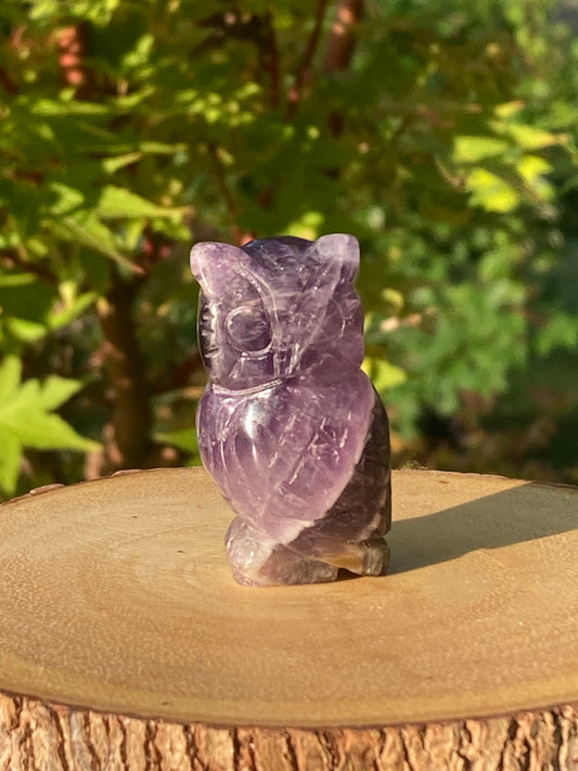 Amethyst Owl Carving