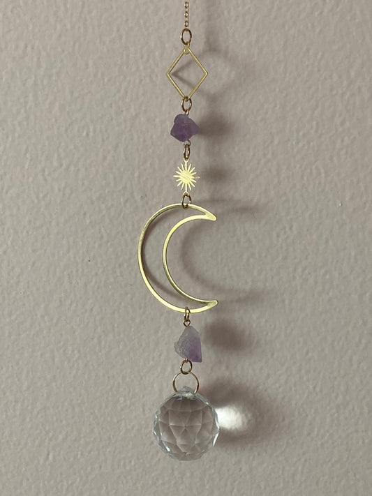 Moon and Amethyst Suncatcher