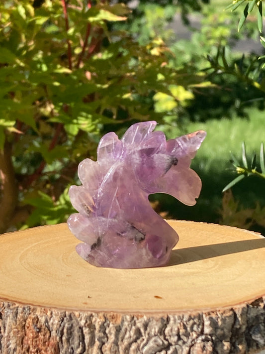 Amethyst Unicorn Carving