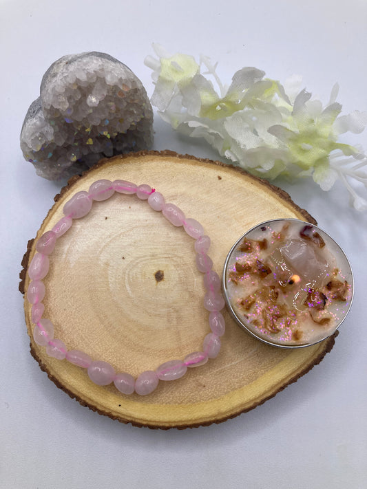 Rose Quartz Nugget Bracelet